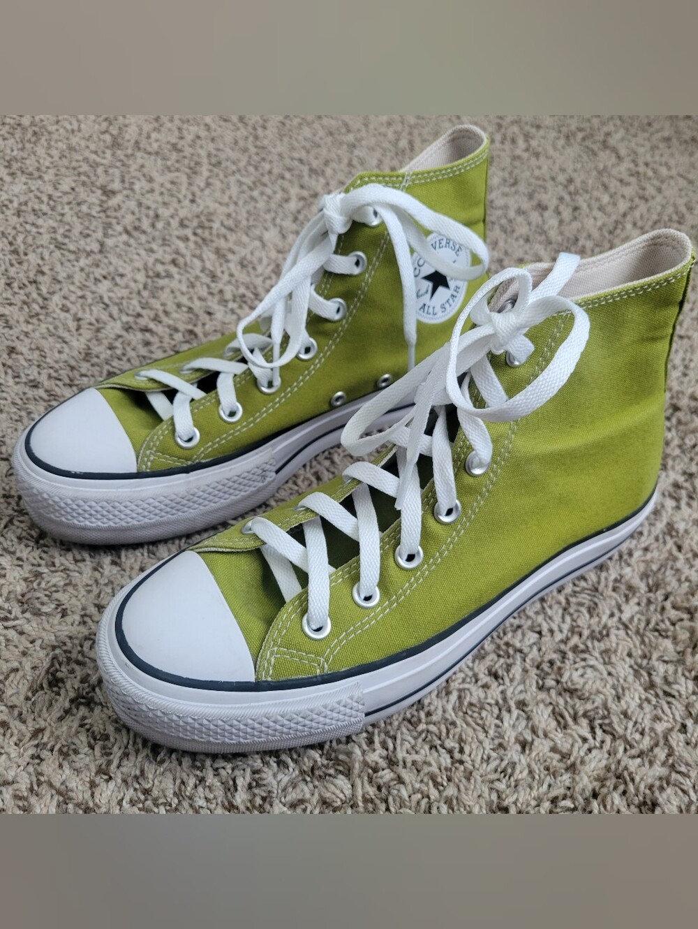Converse Chuck Taylor High Top Sneakers Shoes Magic Forest Green Chartreuse 7.5